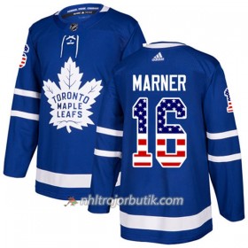 Män Ishockey Toronto Maple Leafs Tröja Mitchell Marner 16 Adidas 2017-2018 Blå USA Flag Fashion Authentic